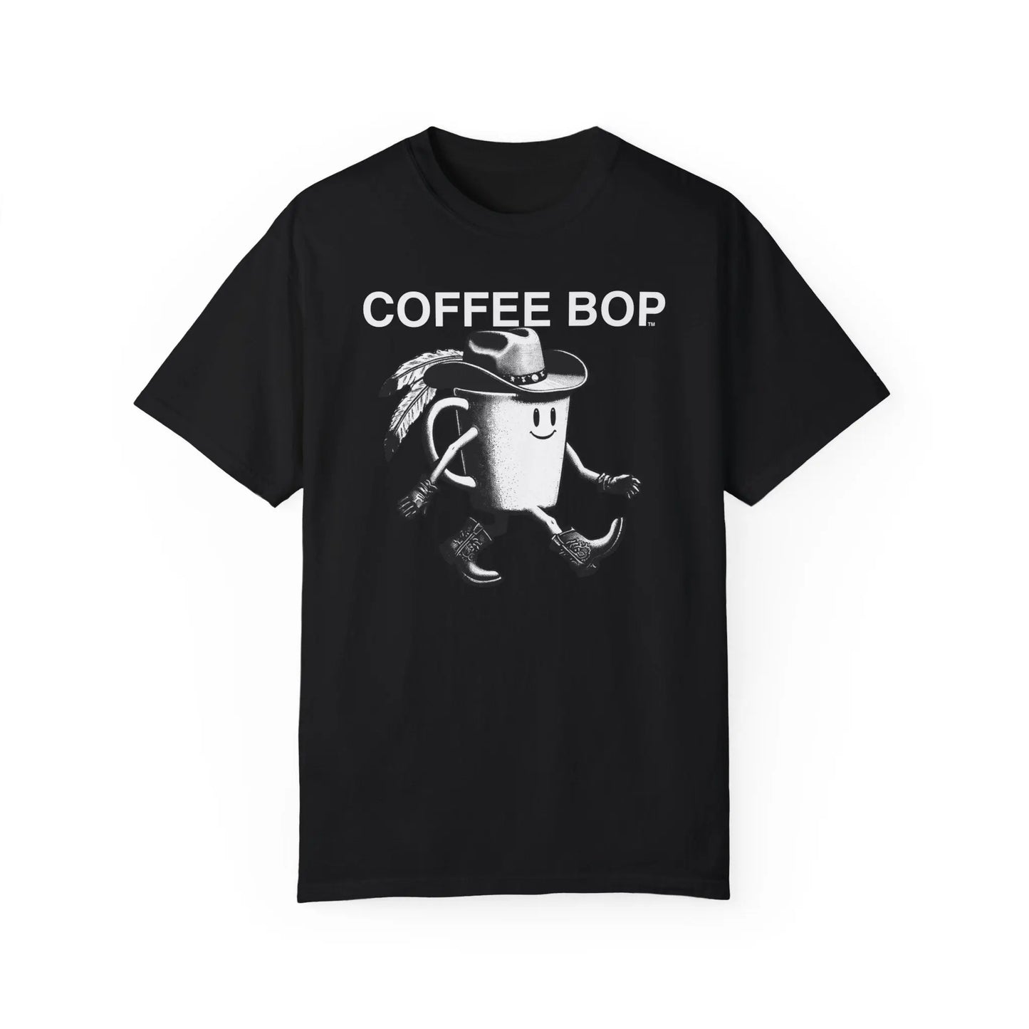 The Coffee Bop Cowboy Garment-Dyed Black T-shirt